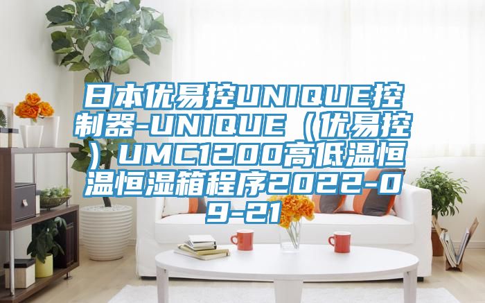 日本優易控UNIQUE控制器-UNIQUE（優易控）UMC1200高低溫恒溫恒濕箱程序2022-09-21